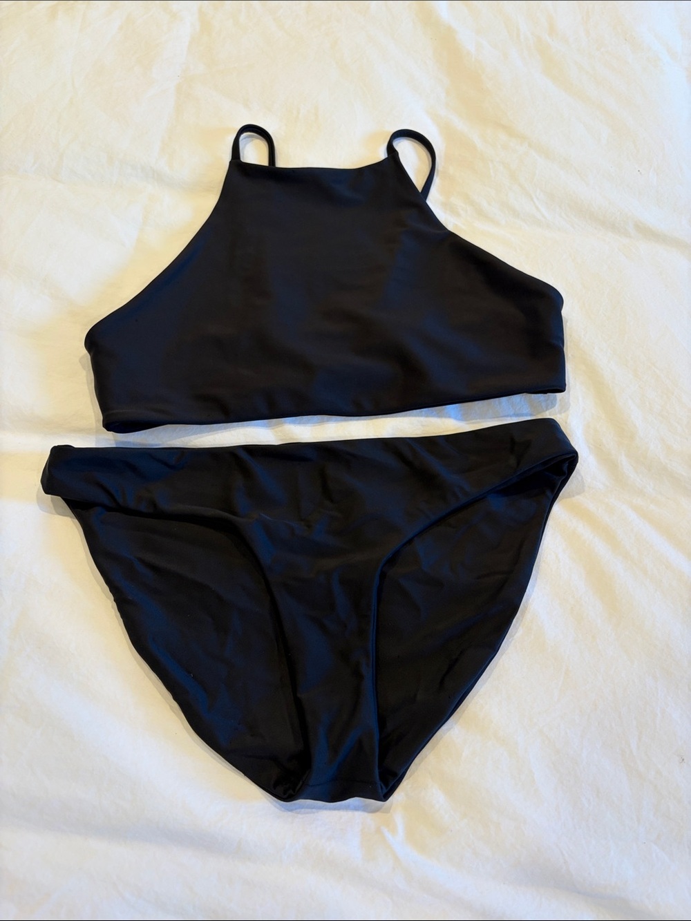 Jade Black High-Neck Two-Piece Bikini